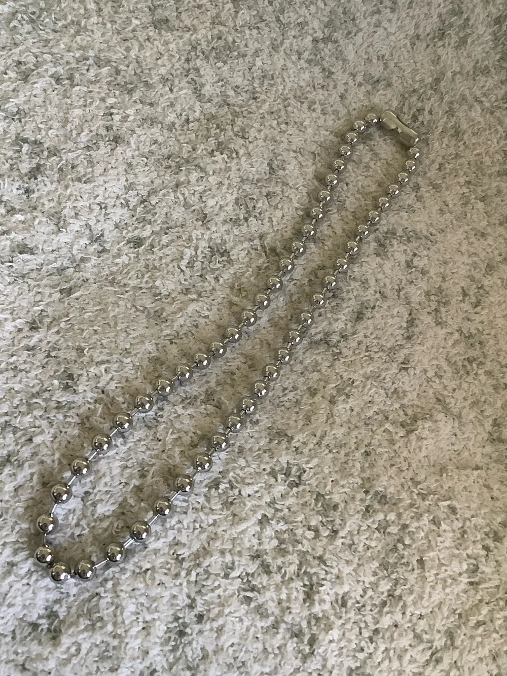 Giant Ball Chain Silver Beaded Necklace Men or Women, 8cm 22” NWT Festival